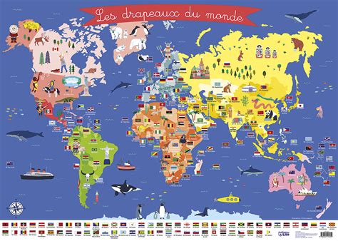 Carte Du Monde Avec Pays Et Drapeaux Infini Photo Images