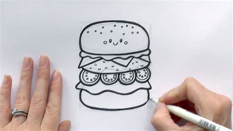 how to draw a cartoon cheeseburger