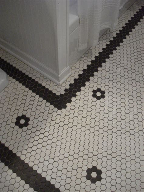 Black And White Bathroom Floor Tile Hexagon 37 Black And White