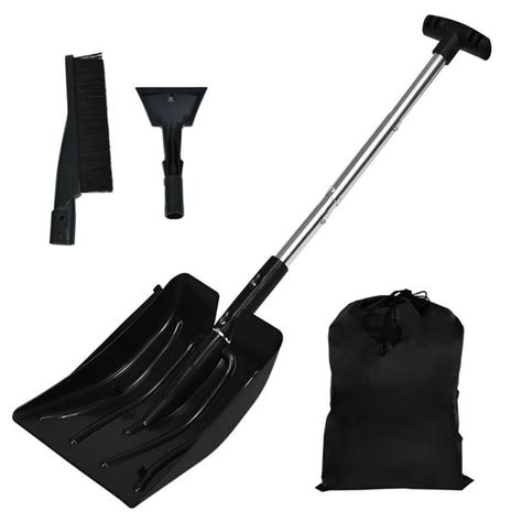 Gymax 3 In 1 Snow Shovel Wice Scraper Andsnow Brush Portable Shovel Kit