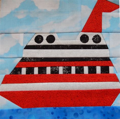 Cruise Ship Foundation Paper Pieced Pdf Quilt Block Pattern Etsy In