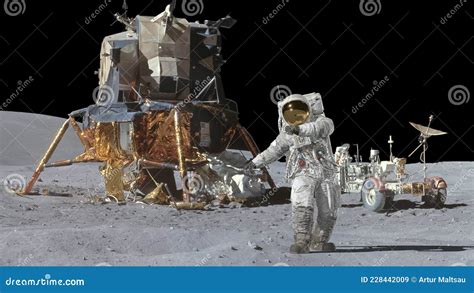 3 ª Representación Astronauta Bailando En La Luna Animación De Cg