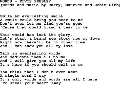 Words By Elvis Presley Lyrics