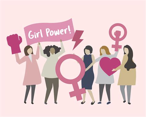 Women With Feminism And Girl Power Illustration Download Free Vectors