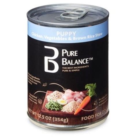 It's perfect for dogs with food sensitivities or pet parents who want to minimize the number of ingredients their pets are exposed to. Pure Balance Chicken, Vegetables & Brown Rice Stew Puppy ...