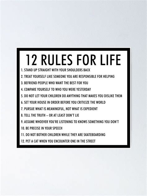 12 Rules For Life Jordan Peterson Version 1 Poster By Arch0wl