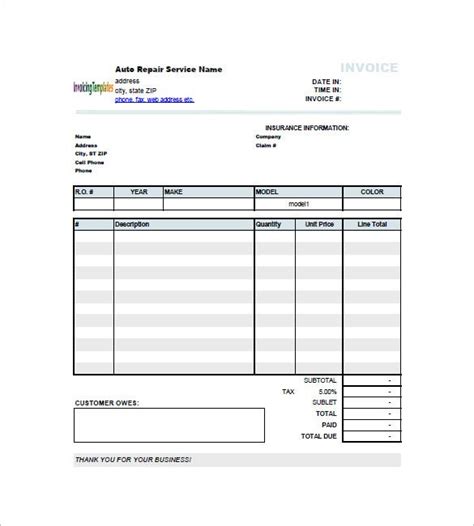 13 Car Invoice Template Free Sample Example Format Download
