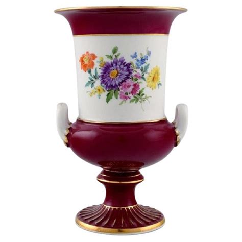 Antique Hand Painted Meissen Vase At 1stDibs