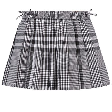 Burberry Pleated Checked Skirt Gray Melijoe