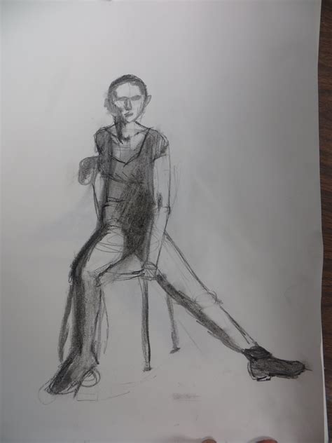 Long Pose By Student Charcoal Figure Drawing Class Winter 2014