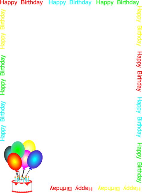 Free Printable Birthday Borders For Paper
