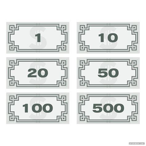 Monopoly Money Templates Printable