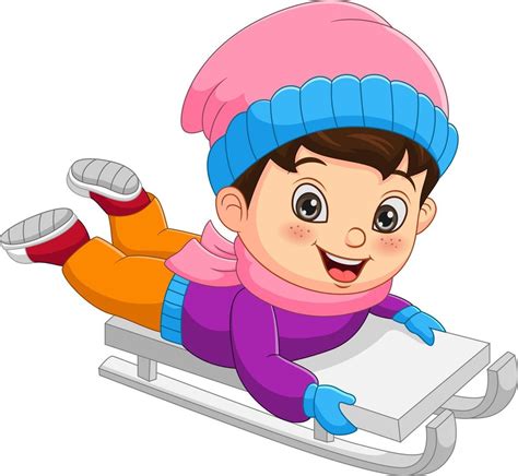 Kids Sledding Vector Art Icons And Graphics For Free Download