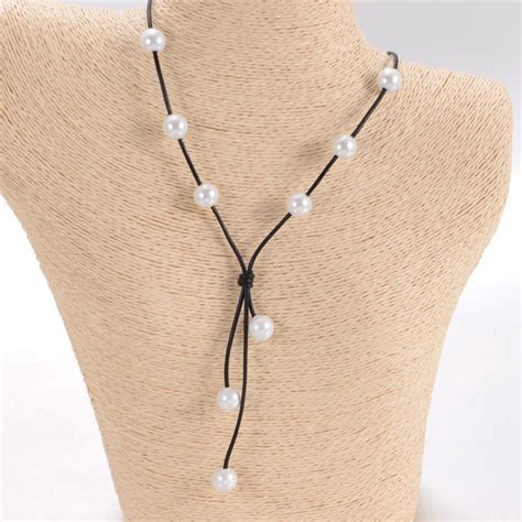 Aliexpress Com Buy New Arrivals Pearl Leather Choker Mixed Styles