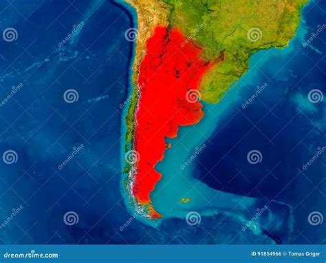 Argentina On Physical Map Stock Illustration Illustration Of Earth