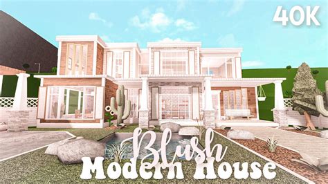 40k Blush Modern House Bloxburg Build Youtube