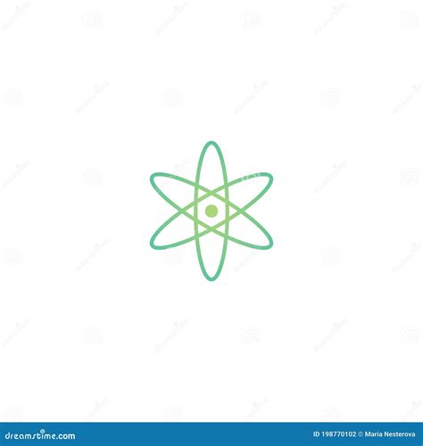 Atom Green Line Icon Electron Scheme Stock Illustration Illustration