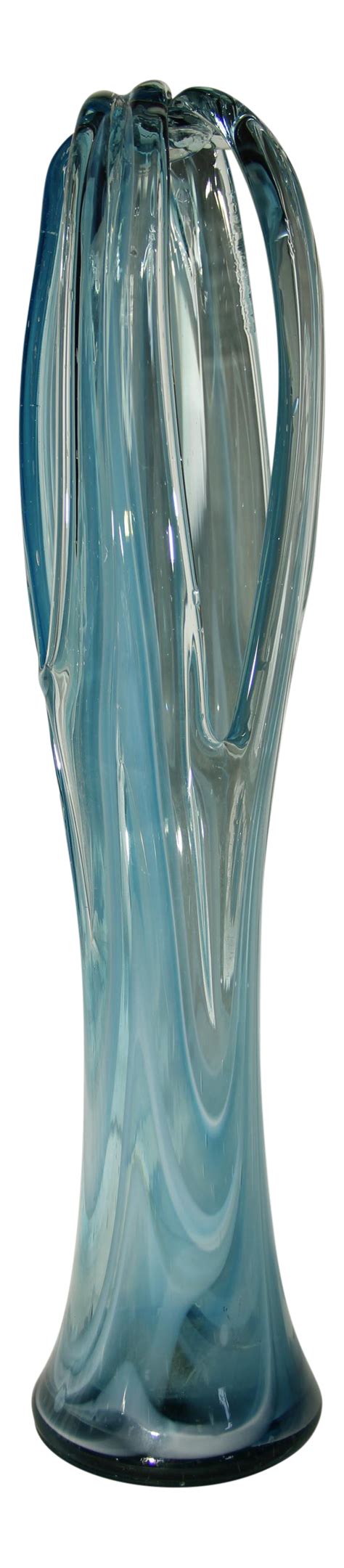 Murano Tall Blue Twist Art Glass Vase With Side Slots in 2021 | Glass art, Art glass vase, Glass ...