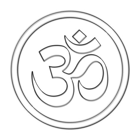 Om Hindu Symbols Template Symbol Hinduism Coloring Pages Colouring