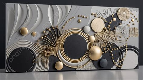 Abstract Gold And Black Artwork Background 3d Modern Wall Canvas Frame