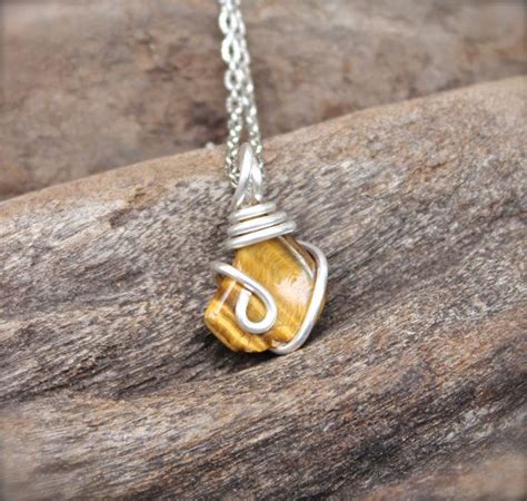 Tigers Eye Necklace Natural Stone Jewelry For Men Women Etsy