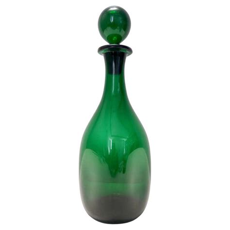Italian Green Glass Vase By Empoli For Sale At 1stdibs Empoli Green Glass Vase