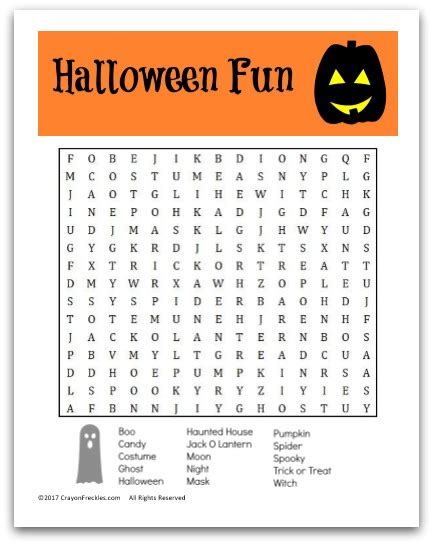 Free Halloween Word Search For Kids Free Printable Do