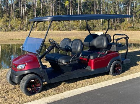 2022 Custom Ruby Red Club Car 6 Passenger Street Legal Golf Cart With