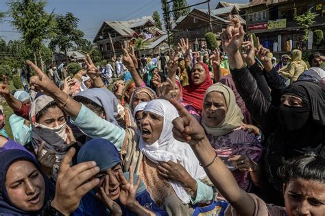 a protest against the ending of kashmir s limited autonomy after eid prayers in srinagar india