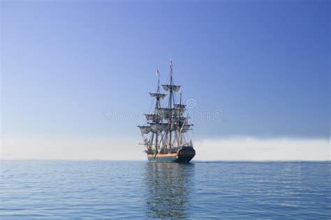 Tall Ship Sailing At Sea Under Full Sail Stock Photo Image Of Master