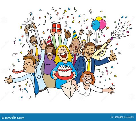 Cartoon Office Celebration Royalty Free Stock Photos Image 15570488