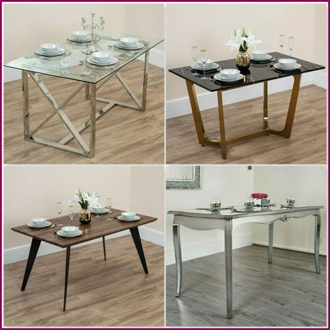 glass mirror dining table photos