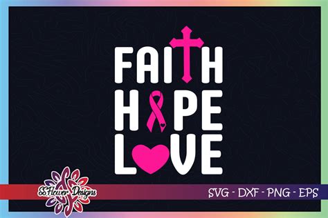 Faith Hope Love Svg Pink Ribbon Svg Cross Svg Breast Cancer Svg By