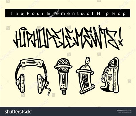 Four Elements Hip Hop Culture Sketchy Vector De Stock Libre De