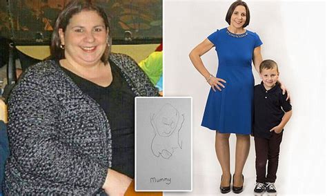 Obese Mother Shamed Into Losing 10stn After Her Son Drew Her As A Blob At School Daily Mail Online