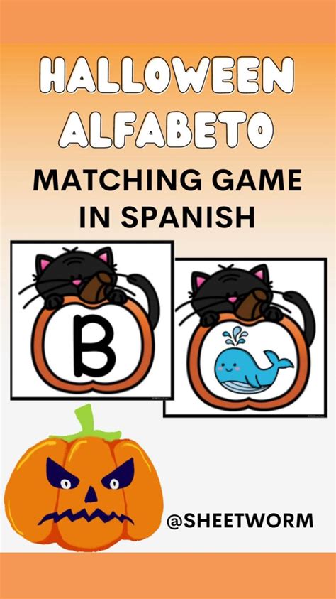 Halloween Alphabet Game In Spanish For Pre Kkindergartenhomeschool