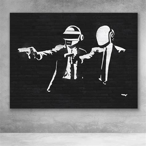 Daft Punk Pulp Fiction Banksy Street Art Pop Art Graffiti Wall Art On