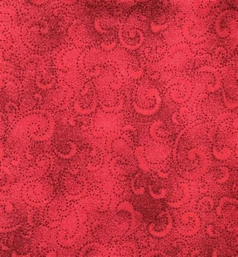 Red Print Tonal Cotton Fabricred On Red Printred Etsy Fabric Red