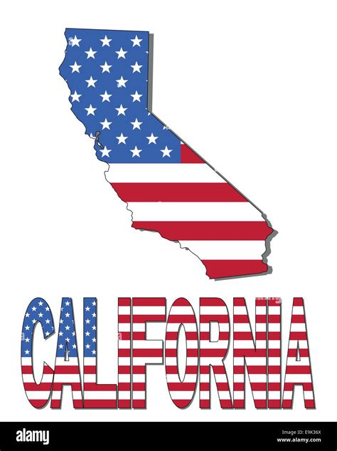 mapa de california bandera y ilustración de texto imagen vector de stock alamy