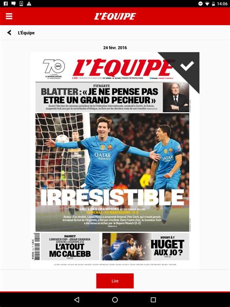 L'equipe is a french sports television channel owned and operated by the amaury group. Le journal L'Equipe for Android - APK Download