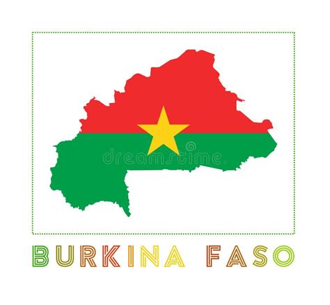Burkina Faso Logo Kaart Van Burkina Faso Met Vector Illustratie