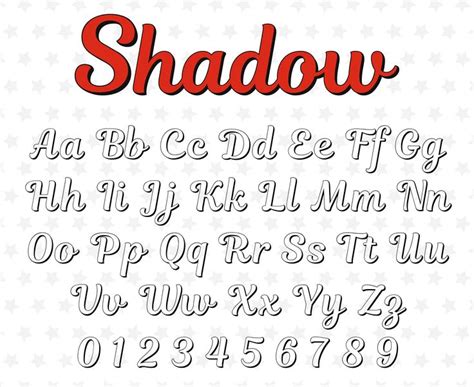 Shadow Font Ttf Svg Png Shadow Letters Font Shadow Cursive Font Shadow