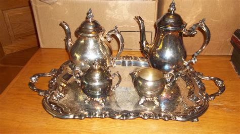 5pc Victorian Circa Late 1800 S F B Rogers Silver Plate Coffee Tea