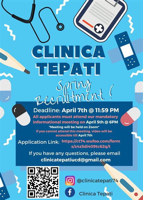 Hello everyone! Applications for Clínica Tepati are open till April 7th