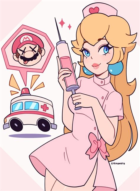 Cremanata Mario Nurse Peach Princess Peach Dr Mario Game Mario