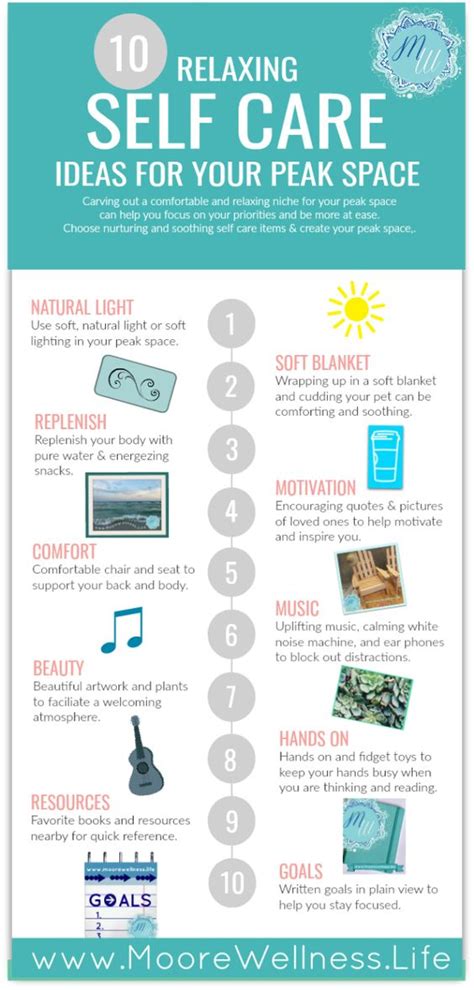 10 Relaxing Self Care Ideas For Your Peak Space Rselfcarecharts