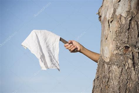 Surrender With White Flag As Peace Symbol Stock Photo By ©roboriginal