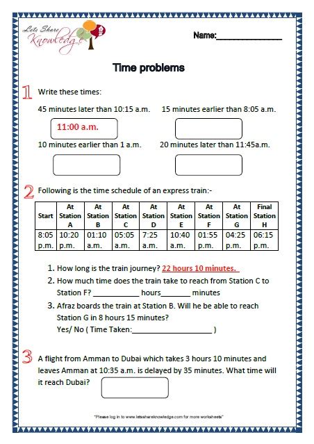 grade  maths worksheets part    topics lets share knowledge