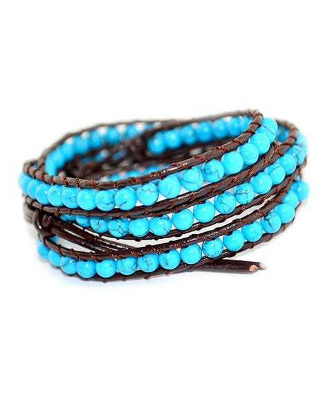 Loving This Blue Turquoise Leather Wrap Bracelet On Zulily