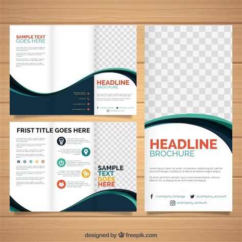 Premium Vector Blue Brochure Trifold Business Template